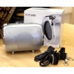 Wholesale Aluminum Drum Style Portable Bluetooth Speaker with Carry Strap S518 (Silver)